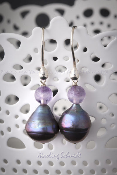 Pearl and amethyst on sale earrings